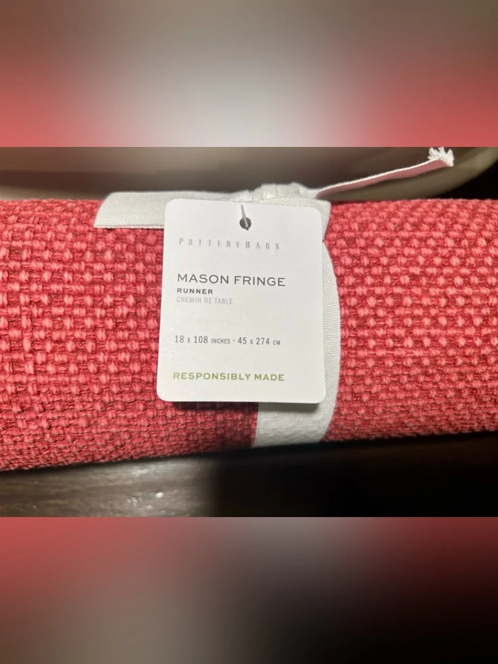 Pottery Barn table runner